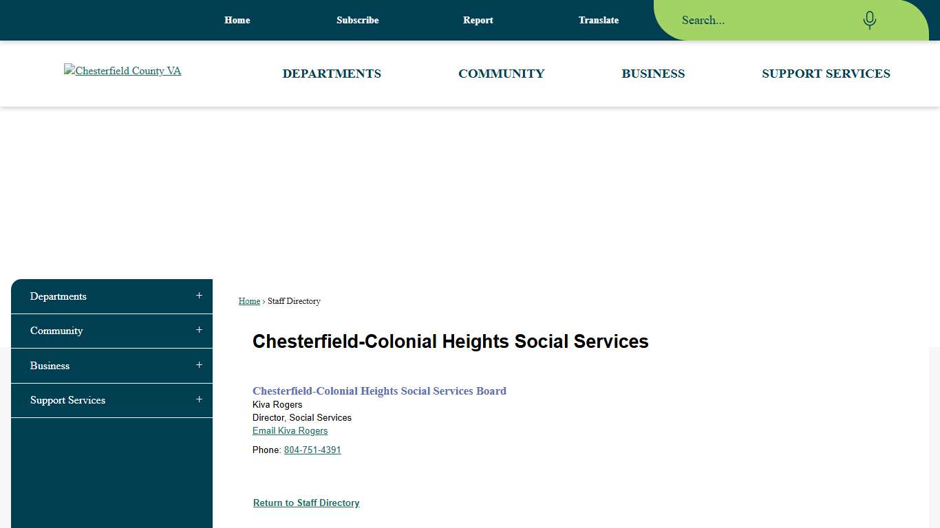 Staff Directory • Chesterfield-Colonial Heights Social Servi